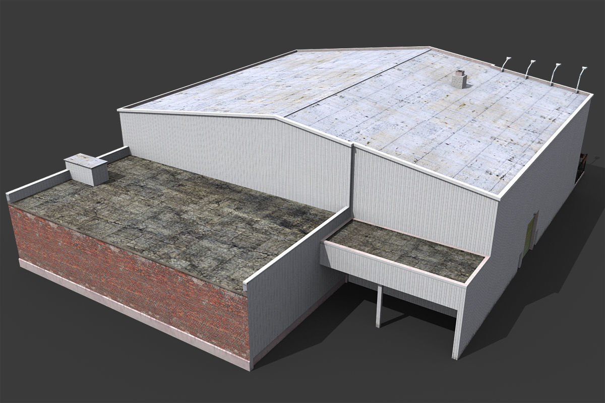 Self Storage Warehouse Low-poly 3D model_4
