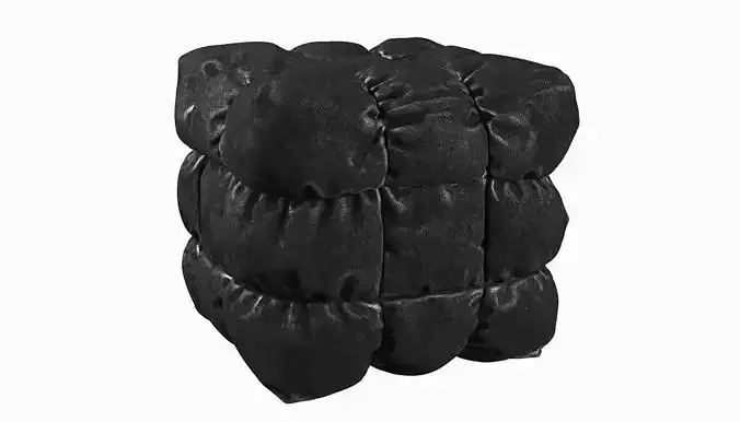 Tufted Pouf Footrest 3D model