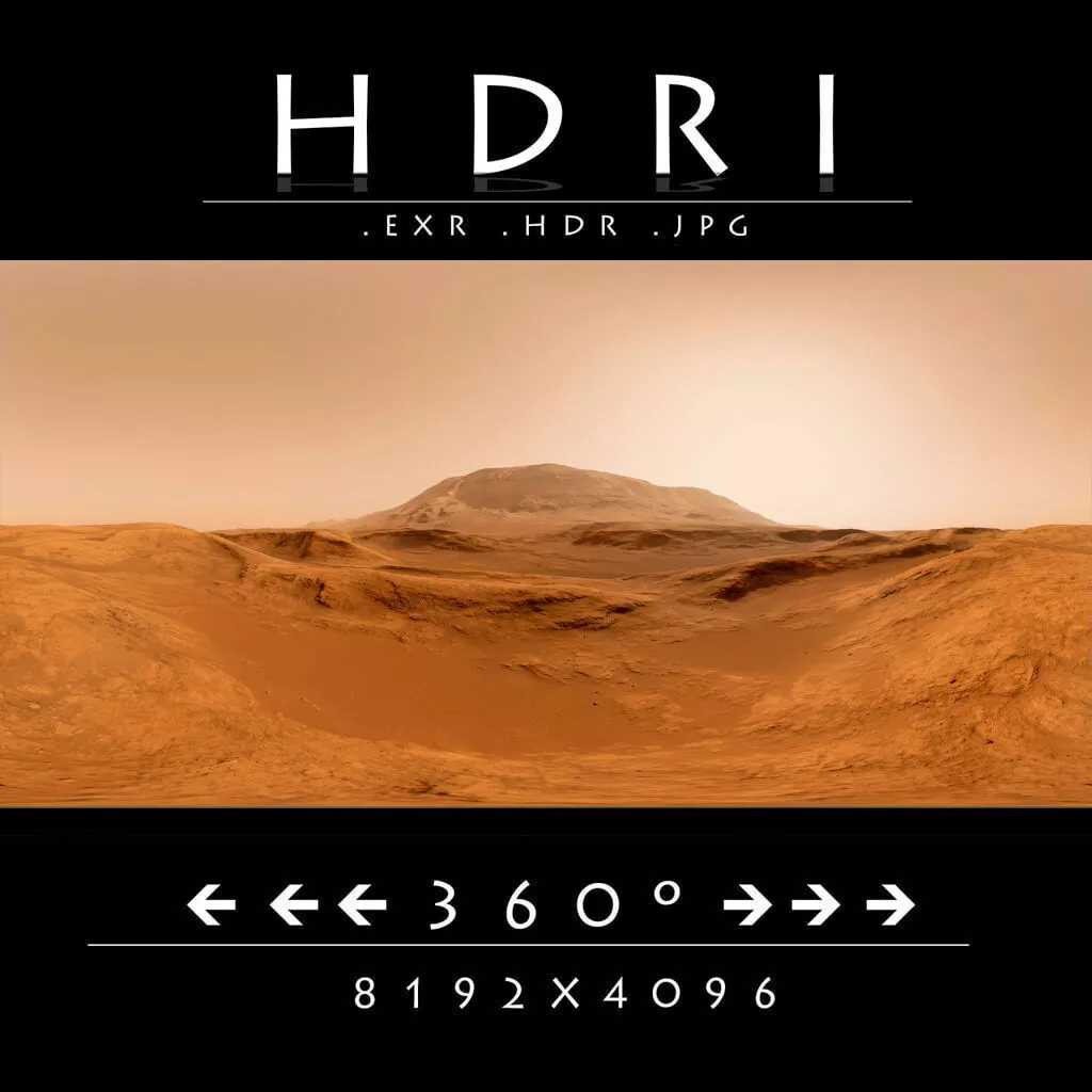 Mars Desert Landscape 8K HDRI 360Panorama EXR HDR JPG 3D model
