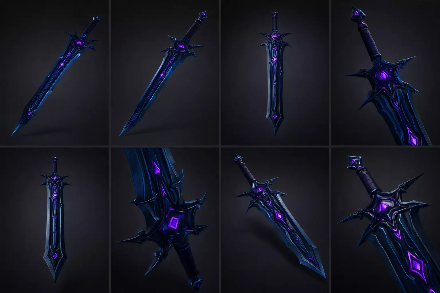 Dark Void Fantasy Sword Low-poly 3D model