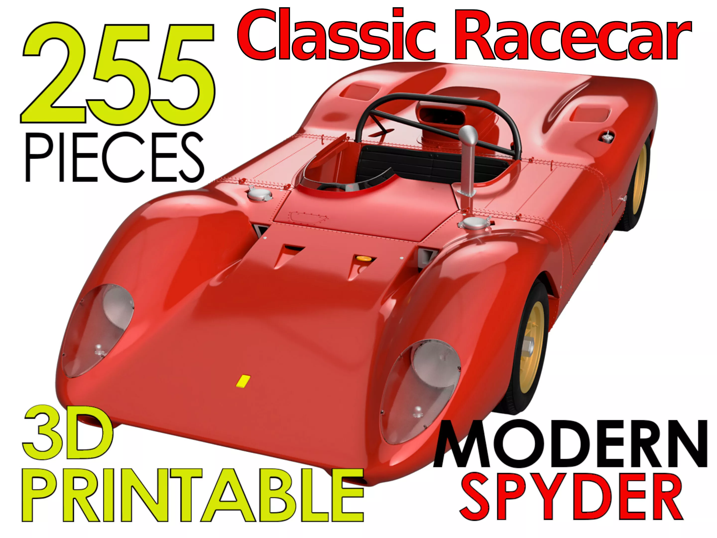 Scale Assembly Kit Classic Race Car 7 3D print model