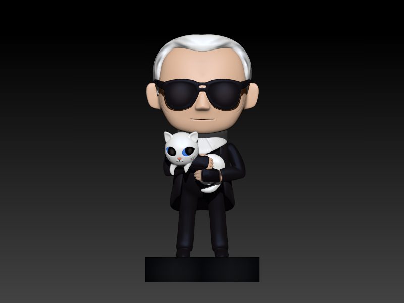 Lagerfeld statue 3D print model_1
