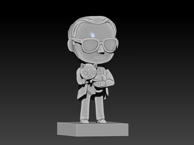 Lagerfeld statue 3D print model_5