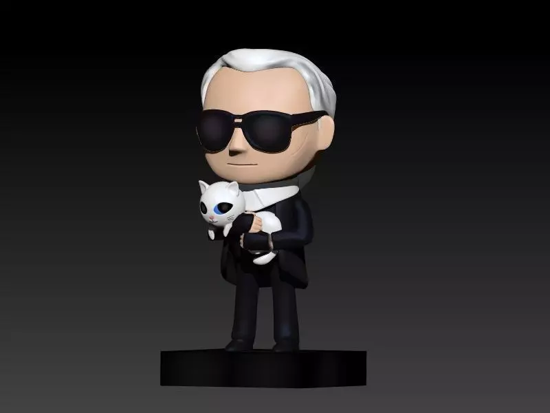 Lagerfeld statue 3D print model_0