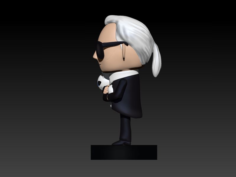Lagerfeld statue 3D print model_2