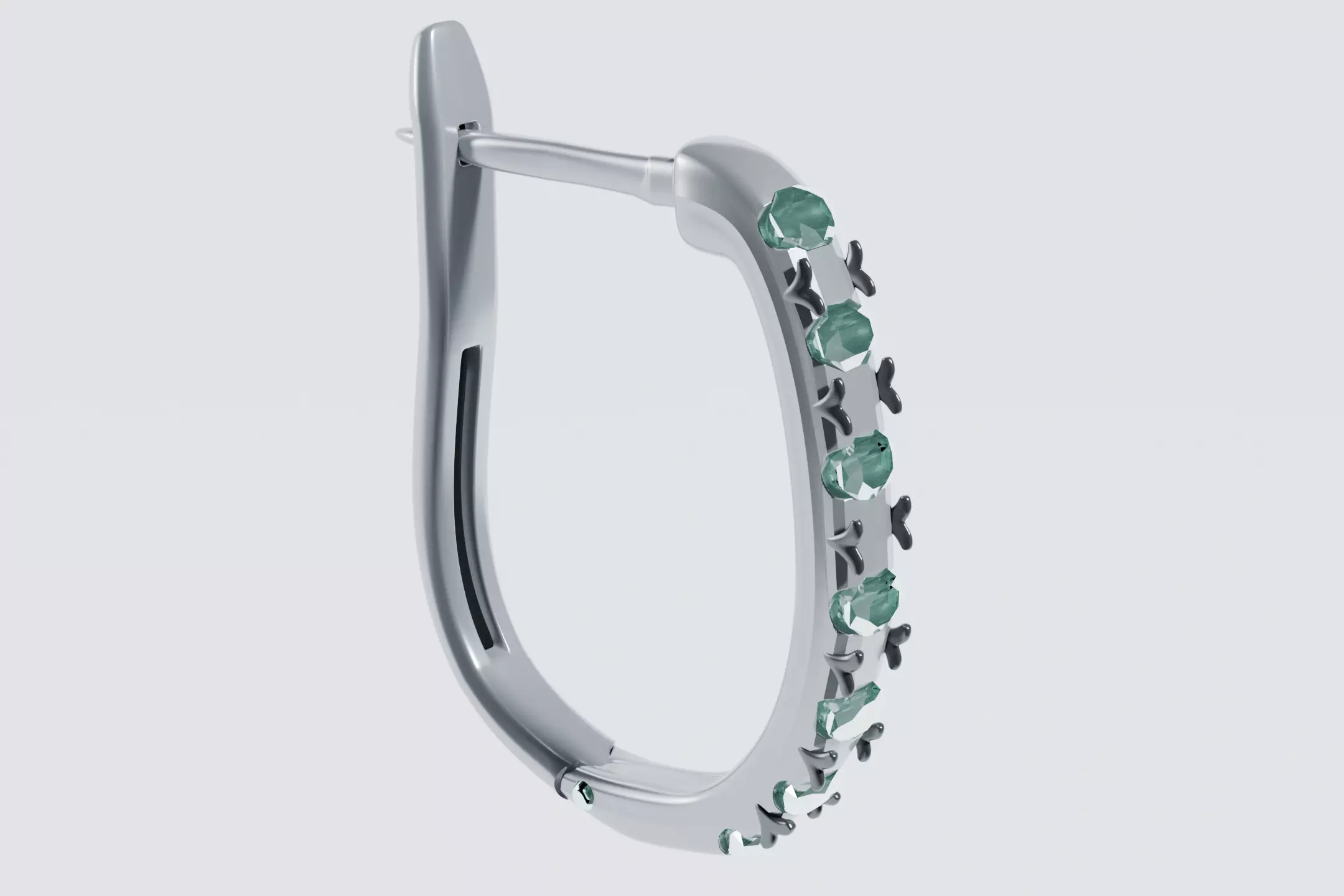Elegant silver hoop earring Free 3D model
