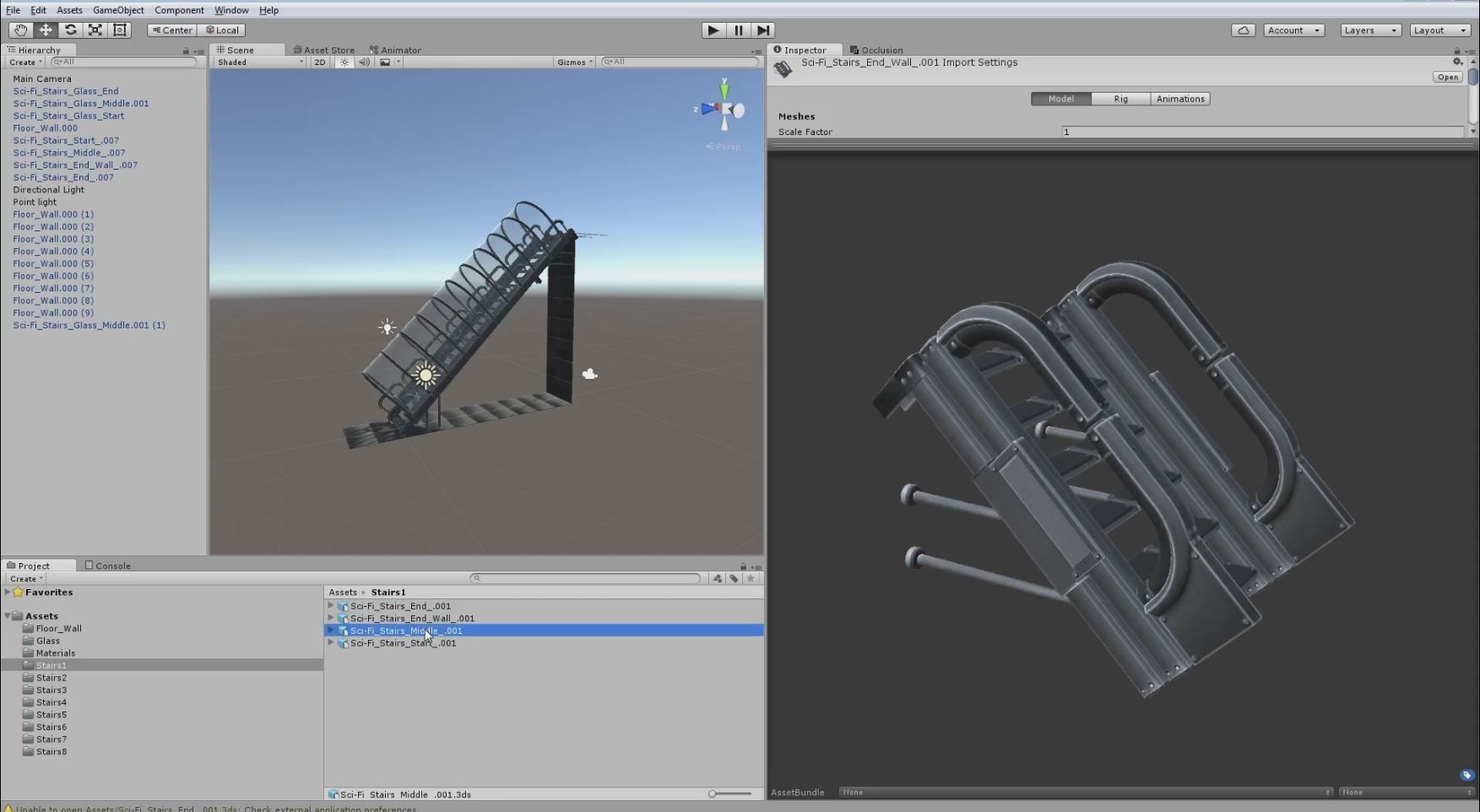 Futuristic Stairs Collection - 43 Components - Basic Version Low-poly 3D model_11