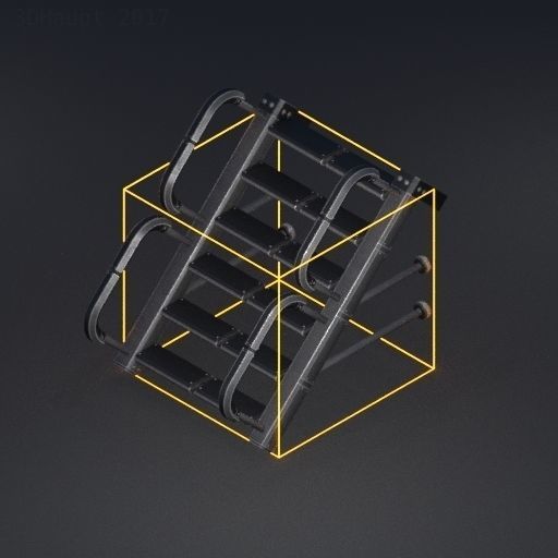 Futuristic Stairs Collection - 43 Components - Basic Version Low-poly 3D model_50