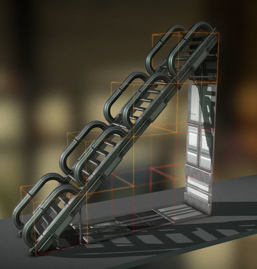Futuristic Stairs Collection - 43 Components - Basic Version Low-poly 3D model_15