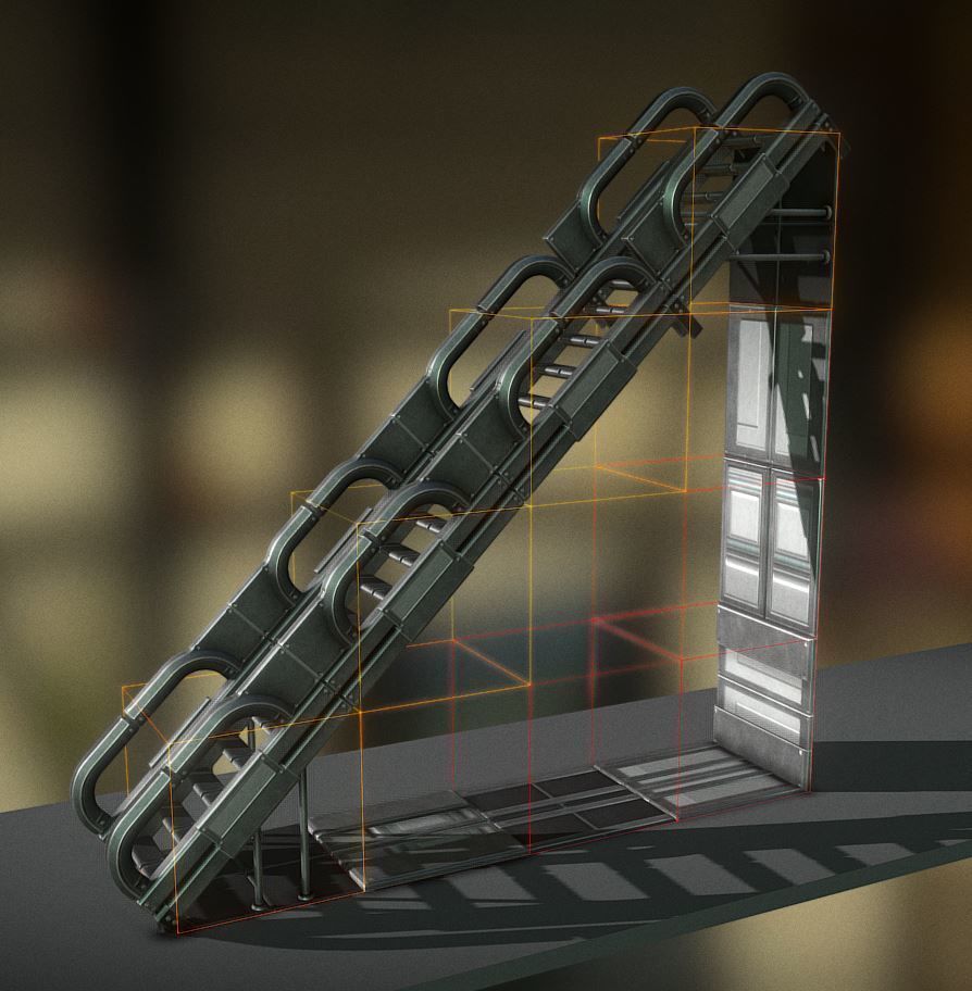 Futuristic Stairs Collection - 43 Components - Basic Version Low-poly 3D model_19