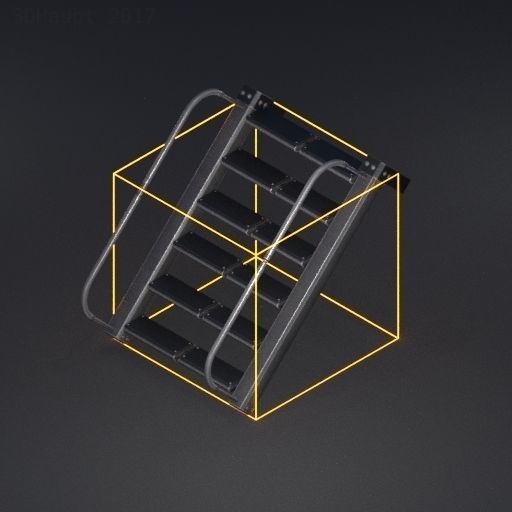 Futuristic Stairs Collection - 43 Components - Basic Version Low-poly 3D model_62