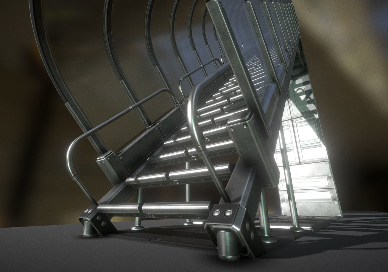 Futuristic Stairs Collection - 43 Components - Basic Version Low-poly 3D model_9