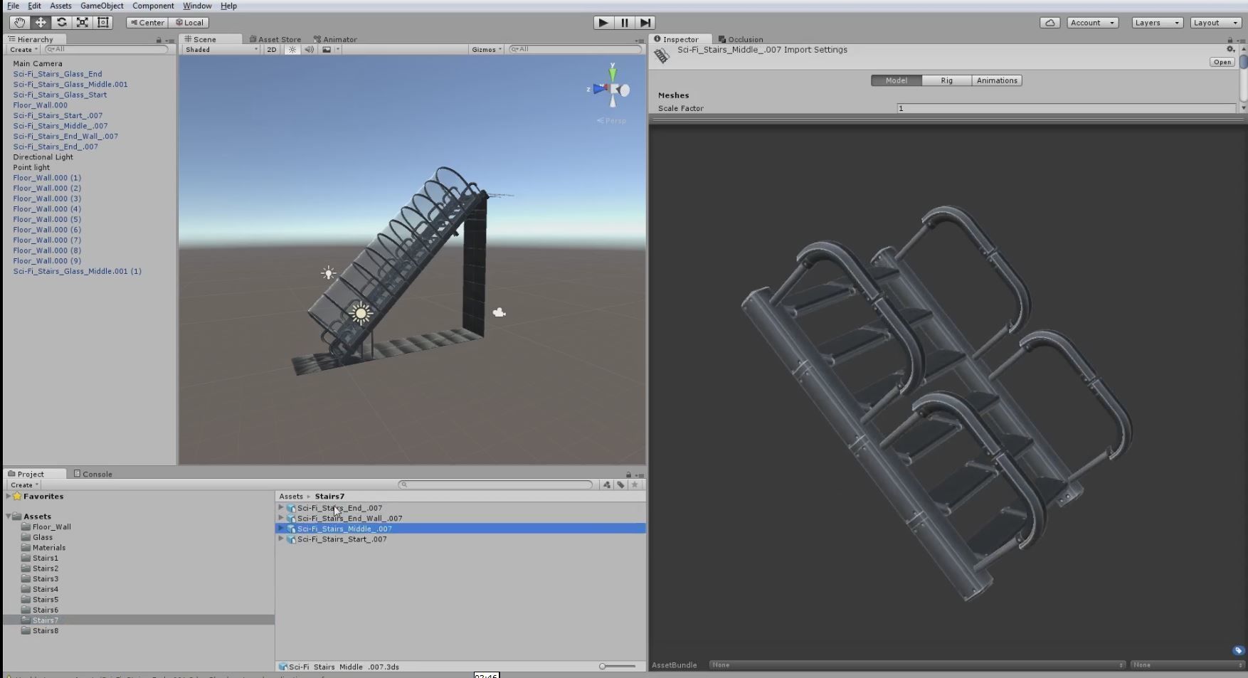 Futuristic Stairs Collection - 43 Components - Basic Version Low-poly 3D model_79