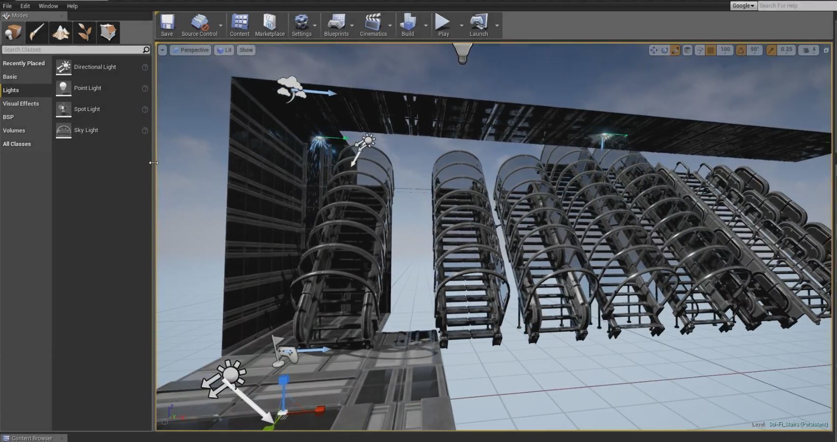Futuristic Stairs Collection - 43 Components - Basic Version Low-poly 3D model_81