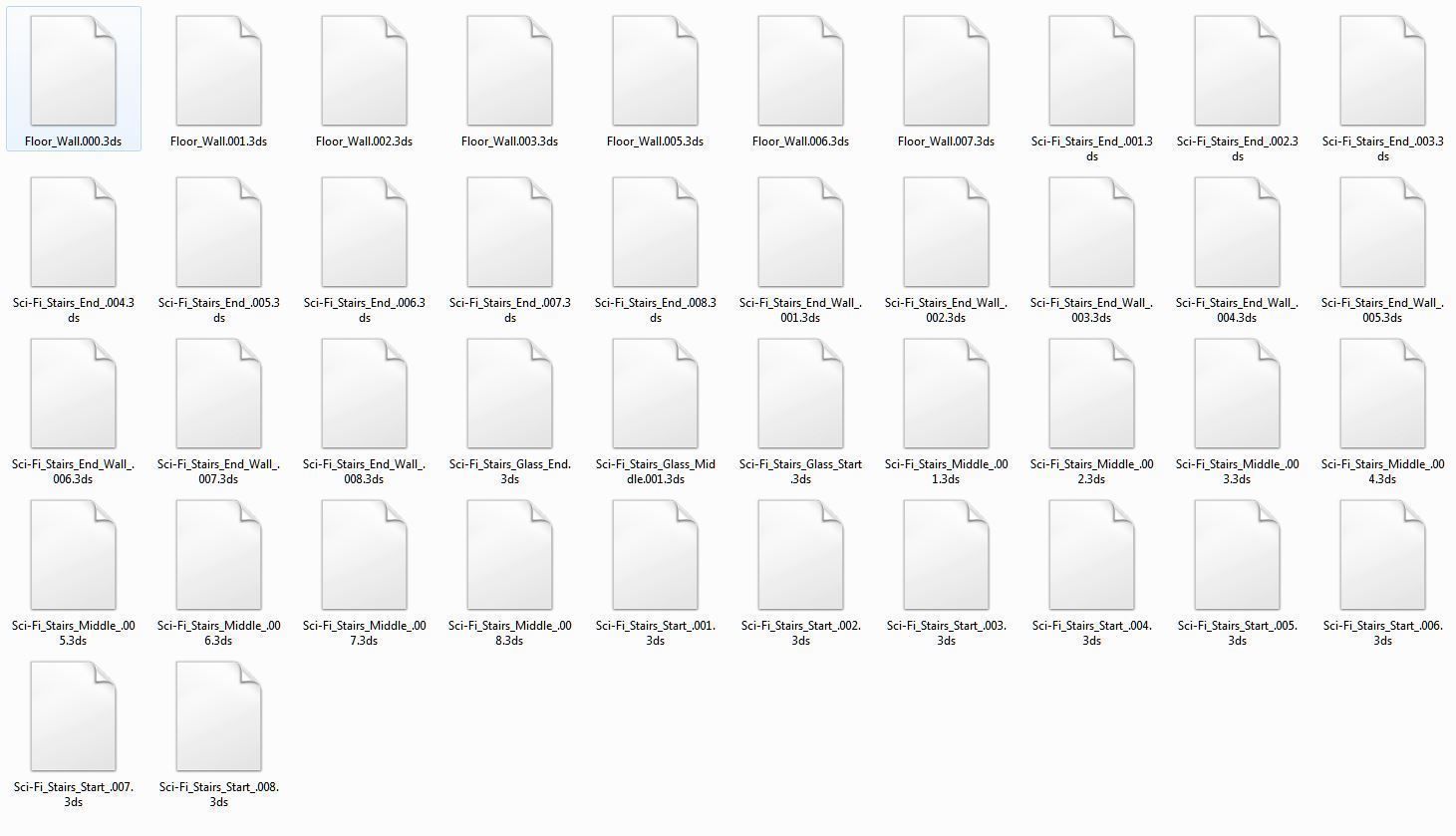 Futuristic Stairs Collection - 43 Components - Basic Version Low-poly 3D model_88