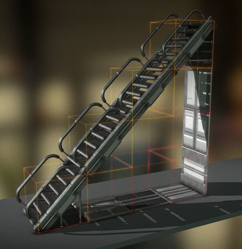 Futuristic Stairs Collection - 43 Components - Basic Version Low-poly 3D model_4