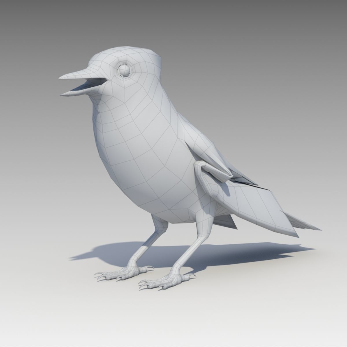 Blue Jay Animated Low-poly 3D model_6