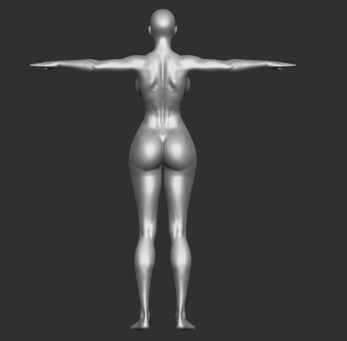 Female Template Busty Curvy Lewd Kardashian Body 3D model_3