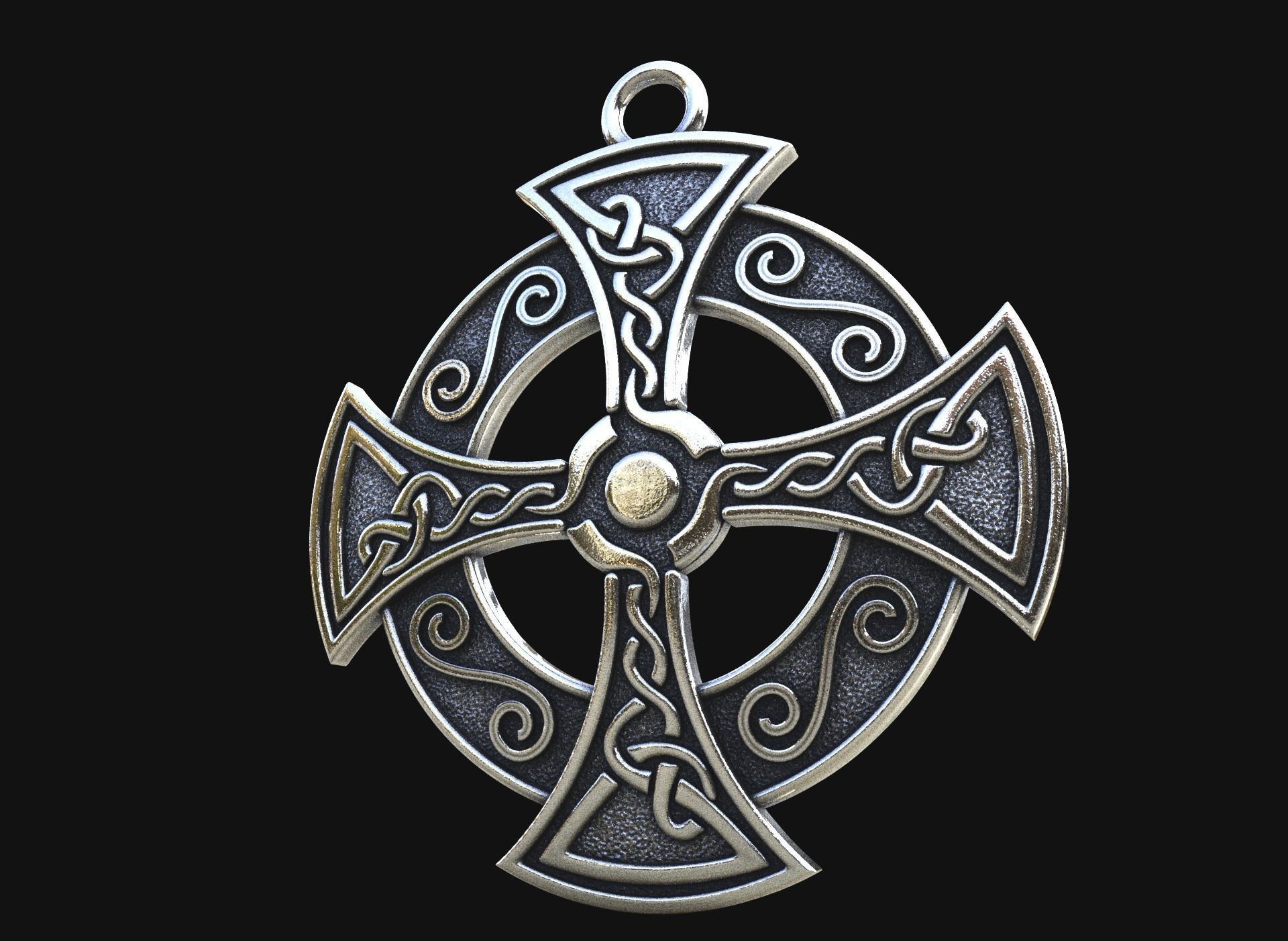 Celtic cross 3D print model_0