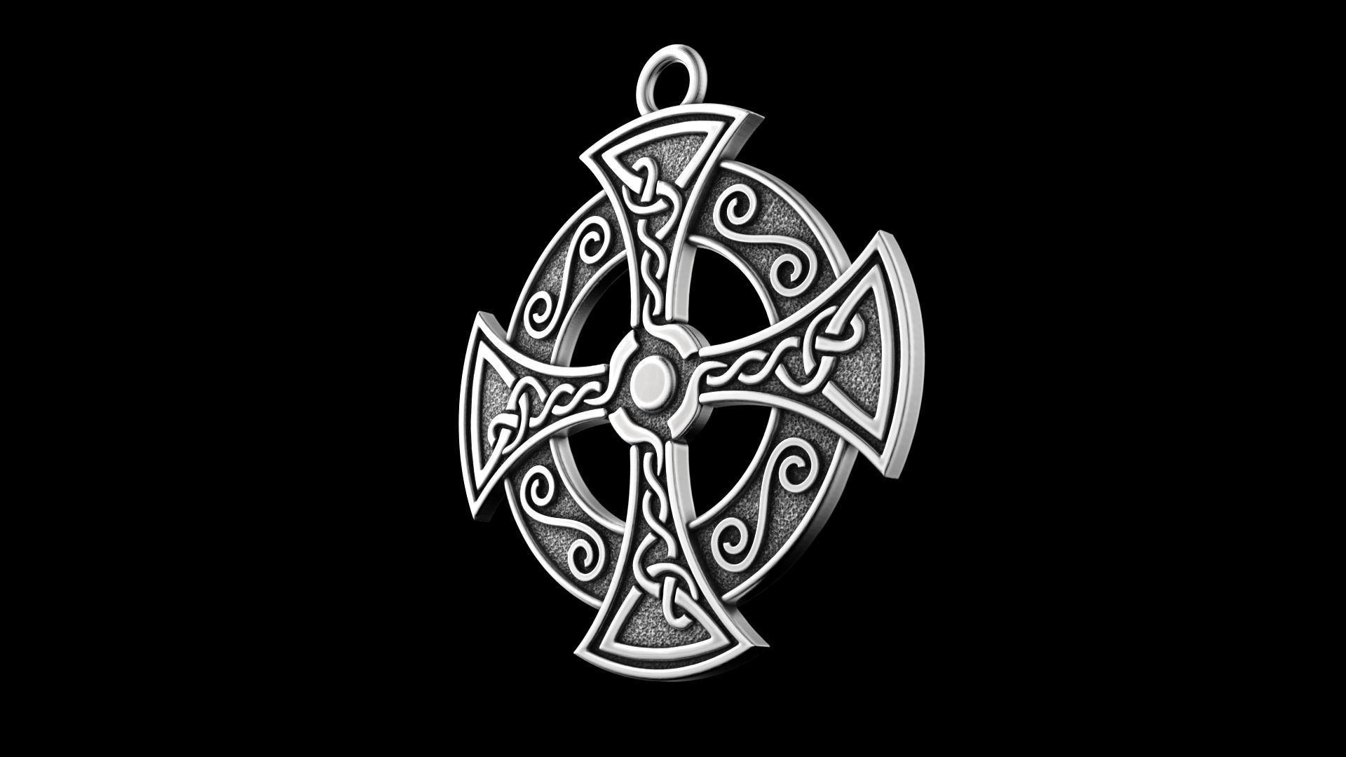 Celtic cross 3D print model_3