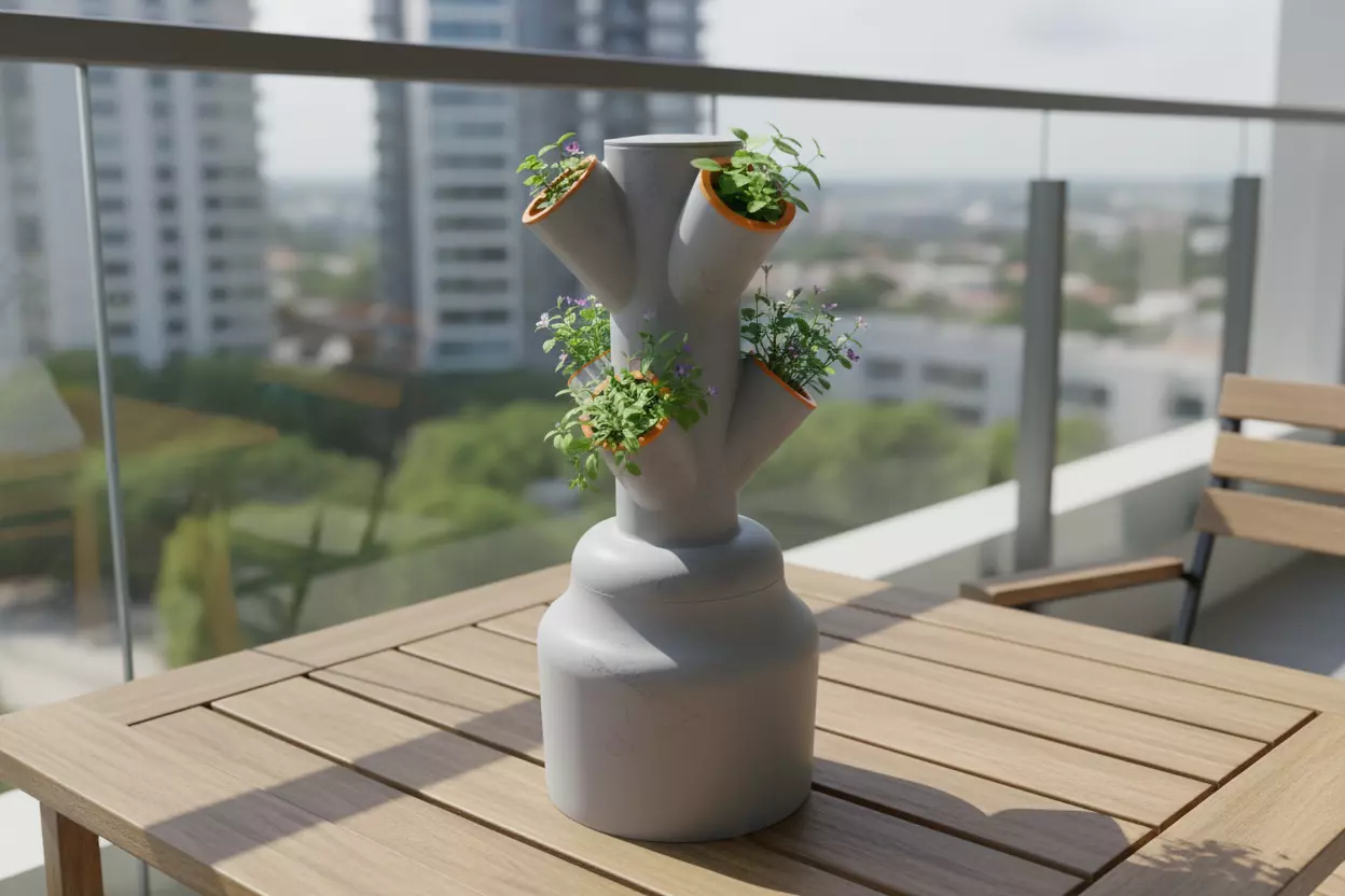 Stackable Vertical Planter STL Tower Garden 3D print model