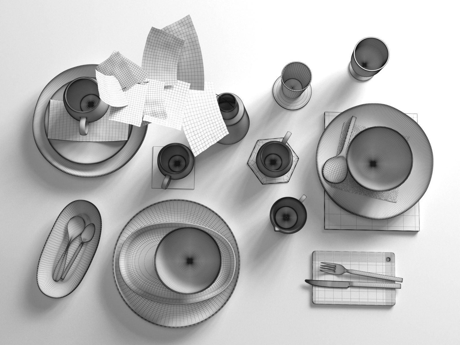 Tableware Set 5 3D model_2