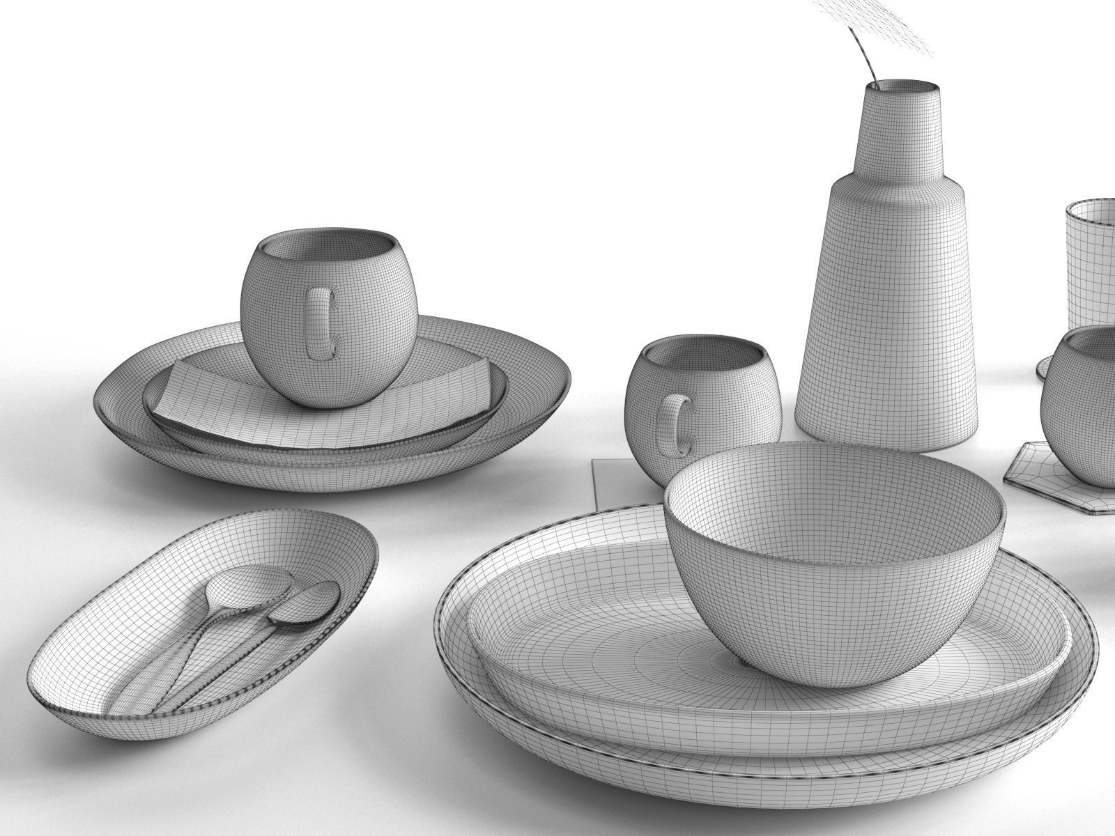 Tableware Set 5 3D model_4