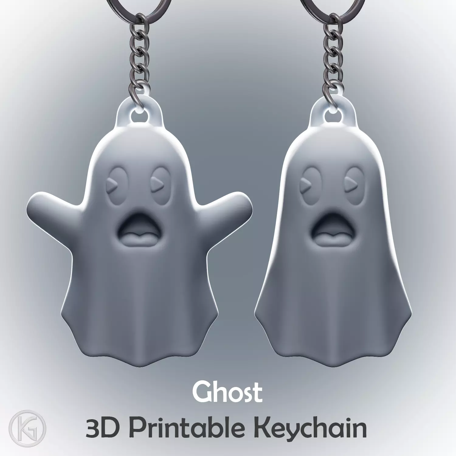 Cute Ghost Keychain STL 3D print model