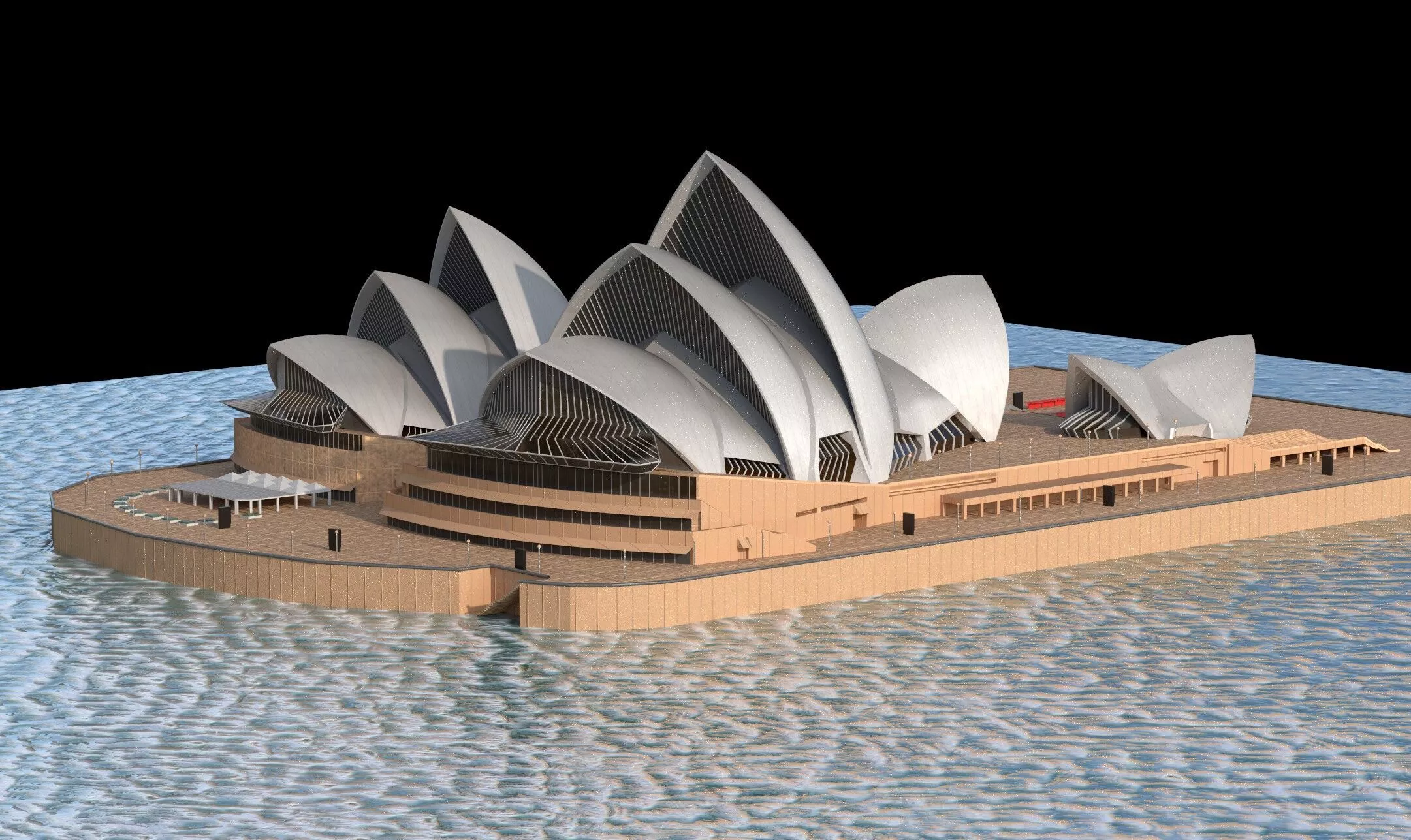 SYdney opera house Low-poly 3D model