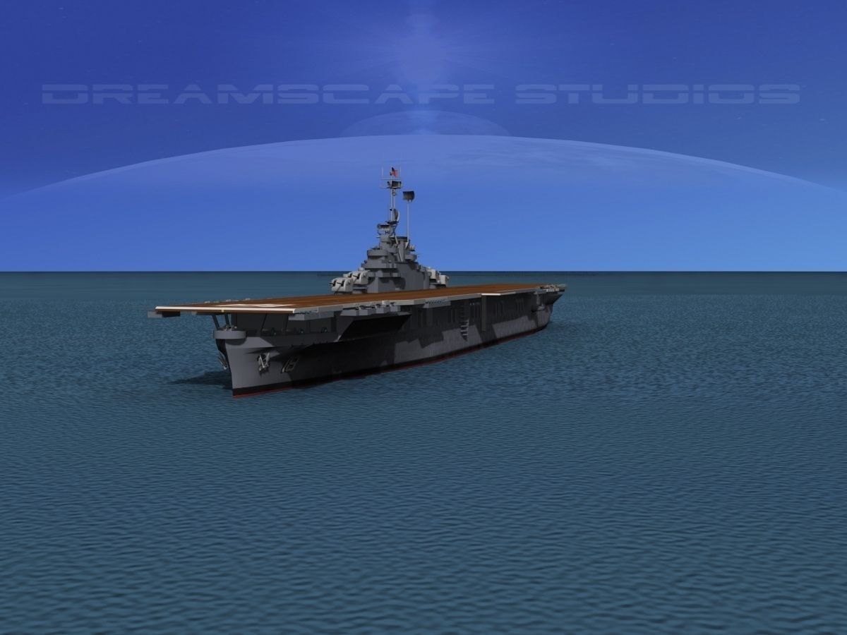 Essex Class Aircraft Carrier CV-18 USS Wasp 3D model_1