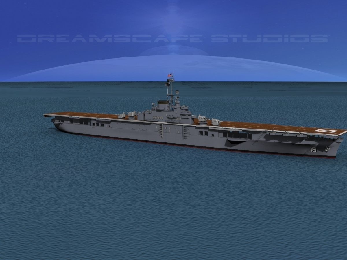 Essex Class Aircraft Carrier CV-18 USS Wasp 3D model_3