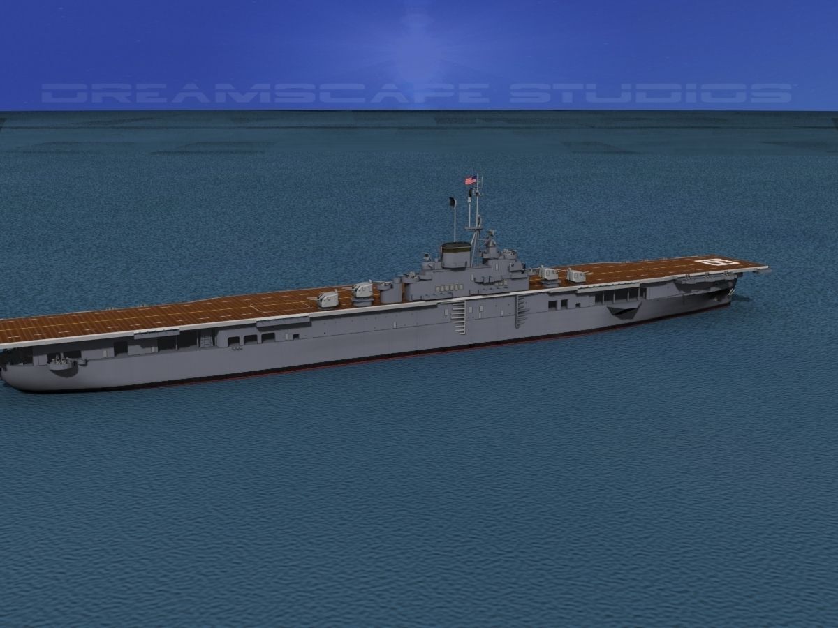 Essex Class Aircraft Carrier CV-18 USS Wasp 3D model_5