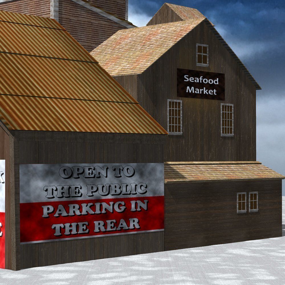 Wharf Building for obj and fbx 3D model_3