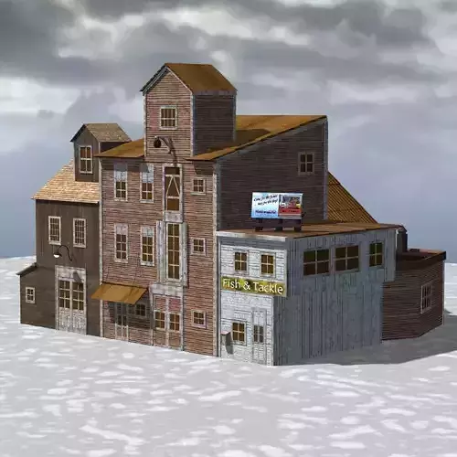Wharf Building for obj and fbx 3D model