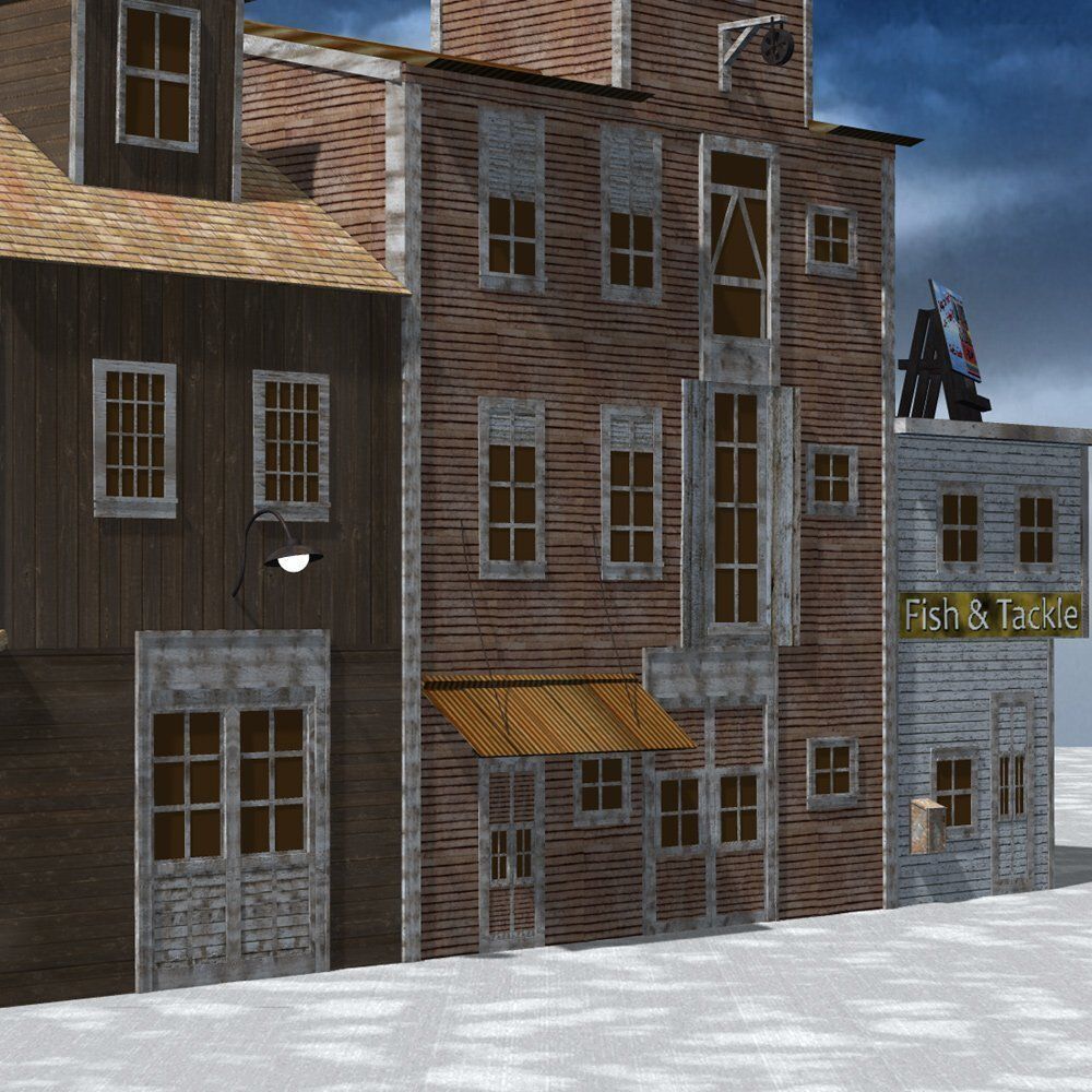 Wharf Building for obj and fbx 3D model_8
