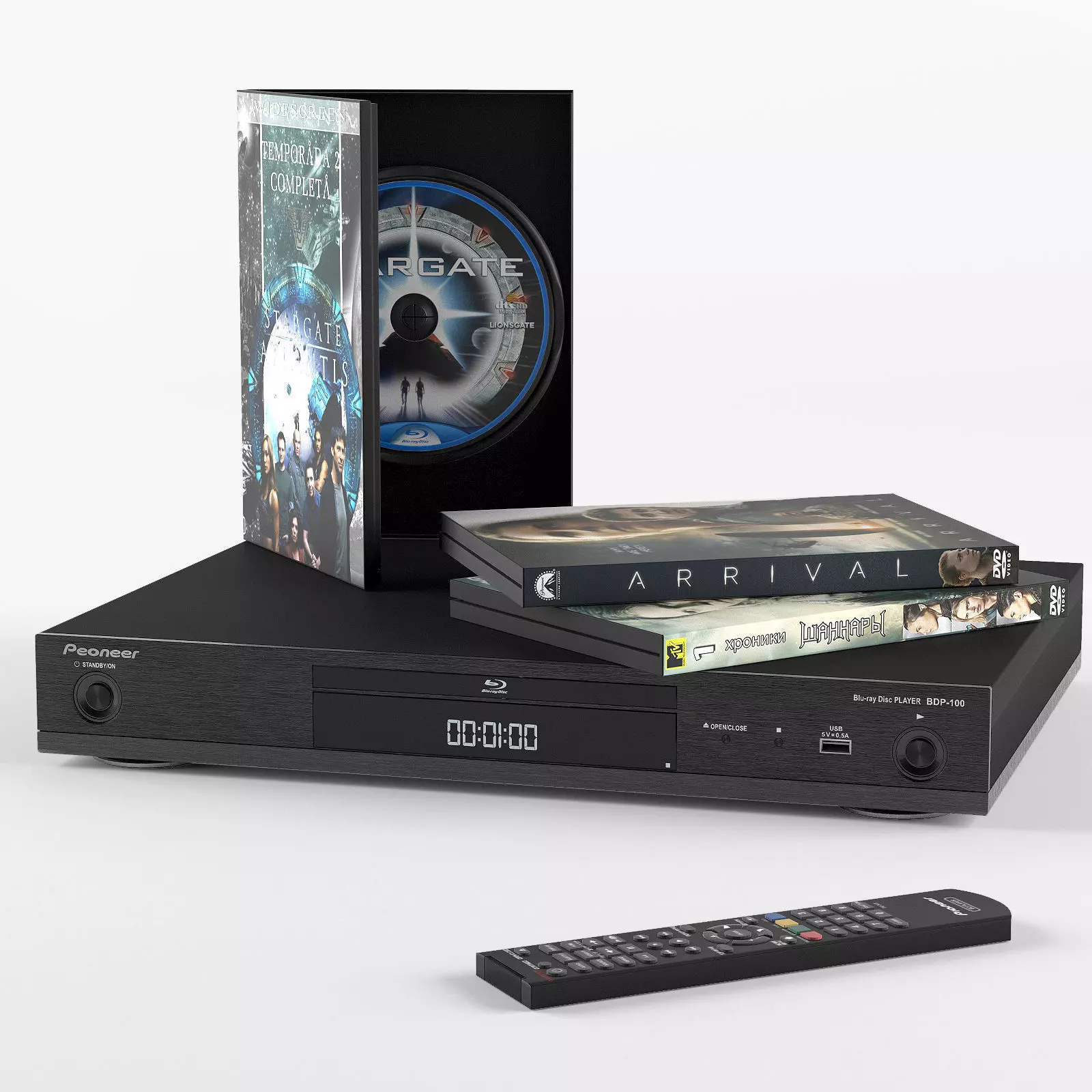 Pioneer Blu-ray player slim 3D model_0