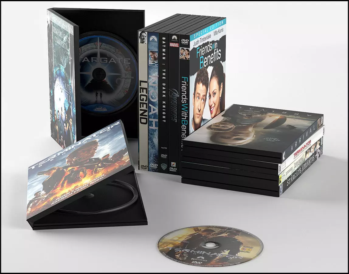 DVD disc with case 3D model_0
