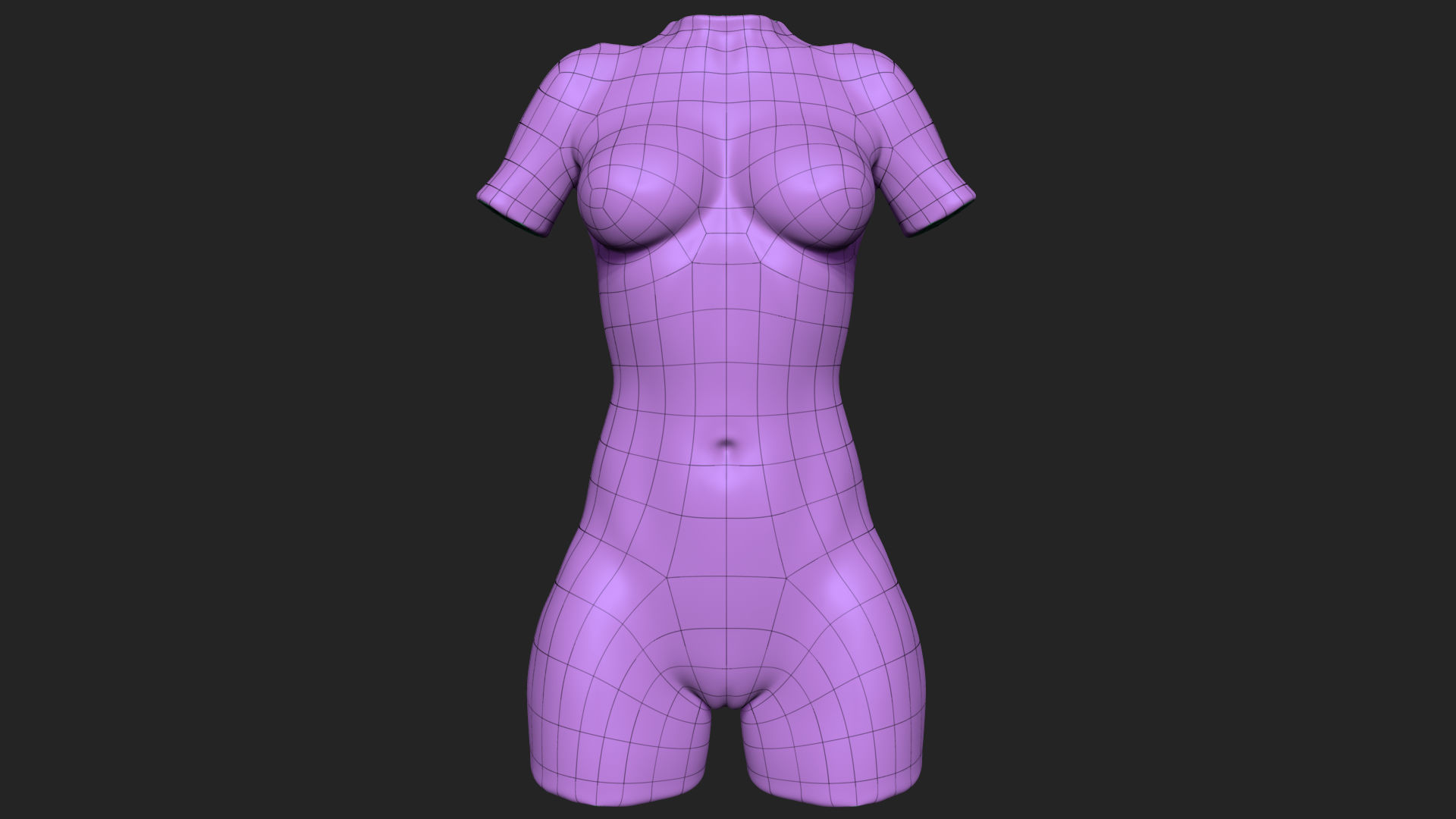 Female Torso Low-poly 3D model_8
