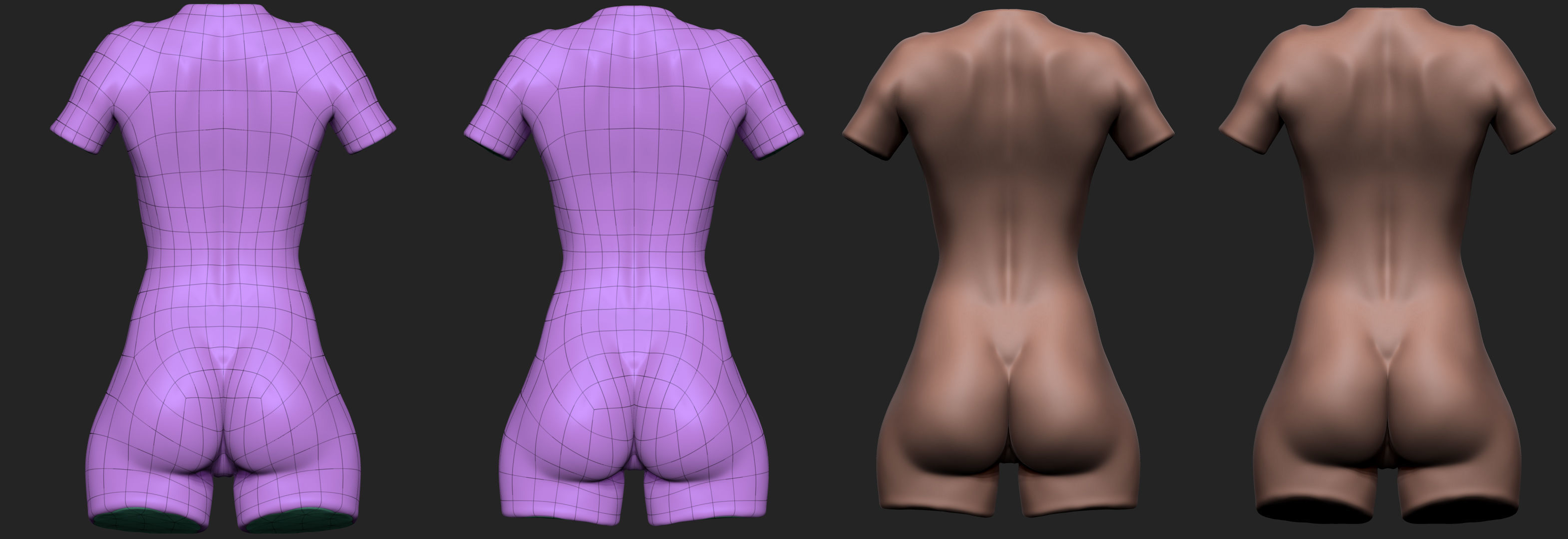 Female Torso Low-poly 3D model_4
