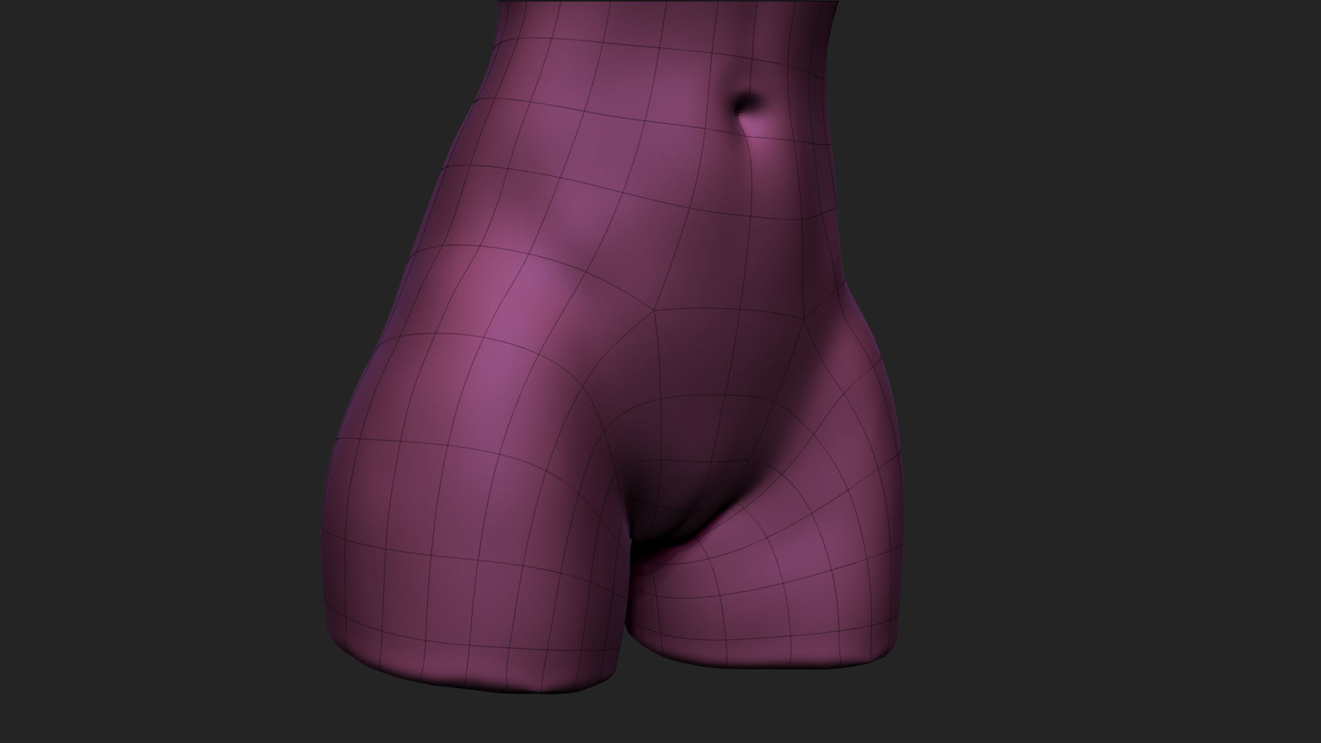 Female Torso Low-poly 3D model_24