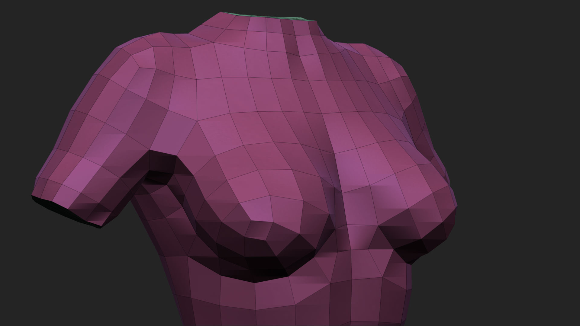 Female Torso Low-poly 3D model_22
