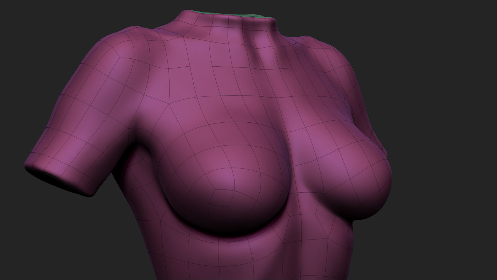 Female Torso Low-poly 3D model_21