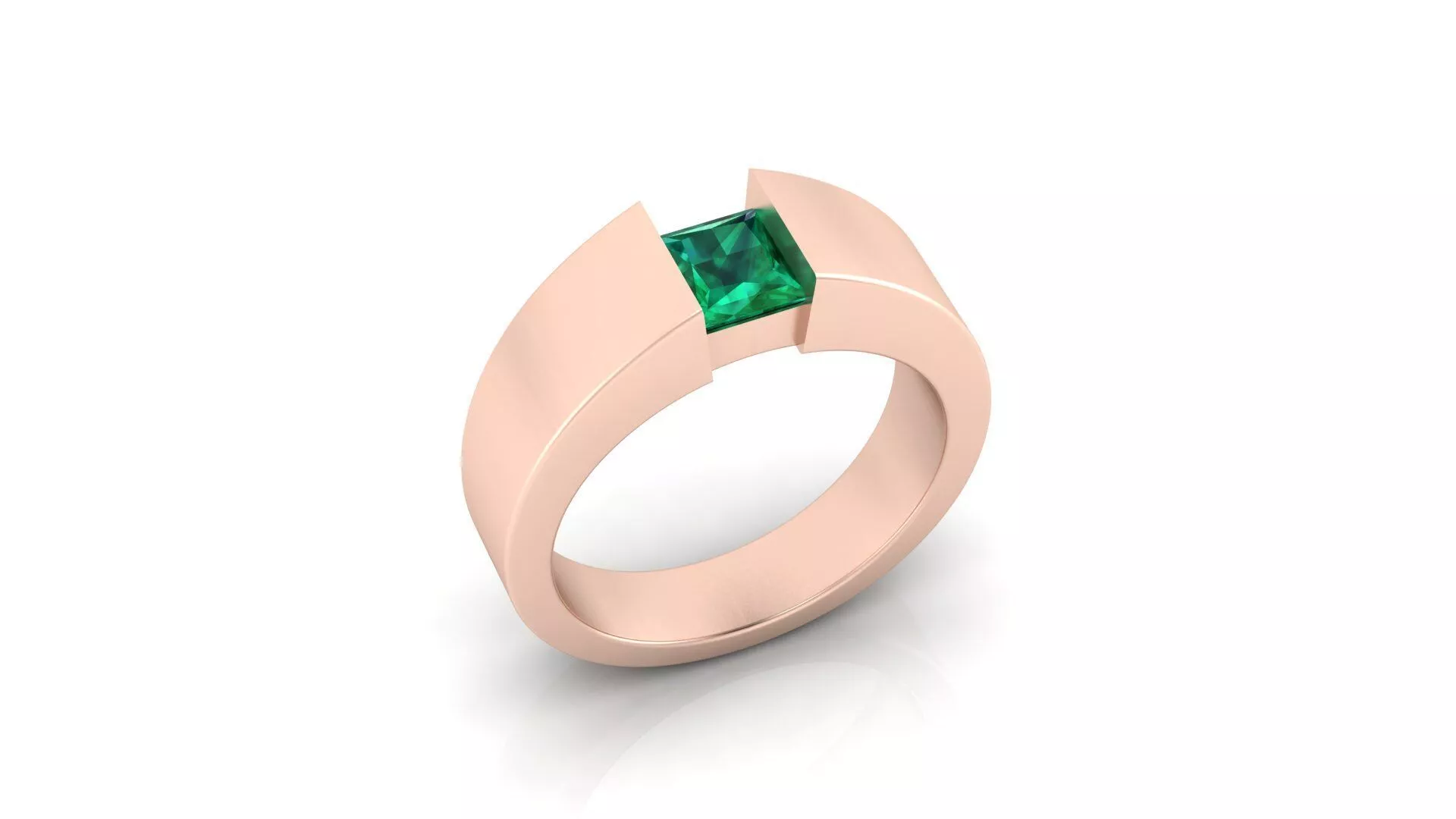 men engagement prince cut high jewelry ring 3D print model