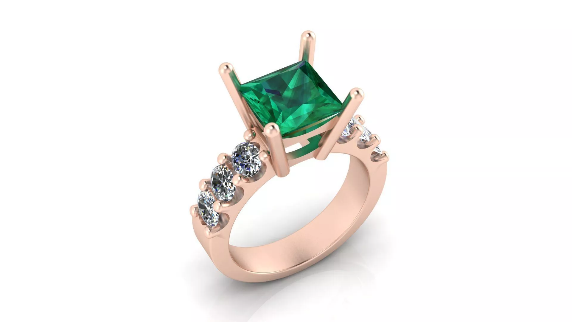 prince cut and oval high jewelry ring 3D print model