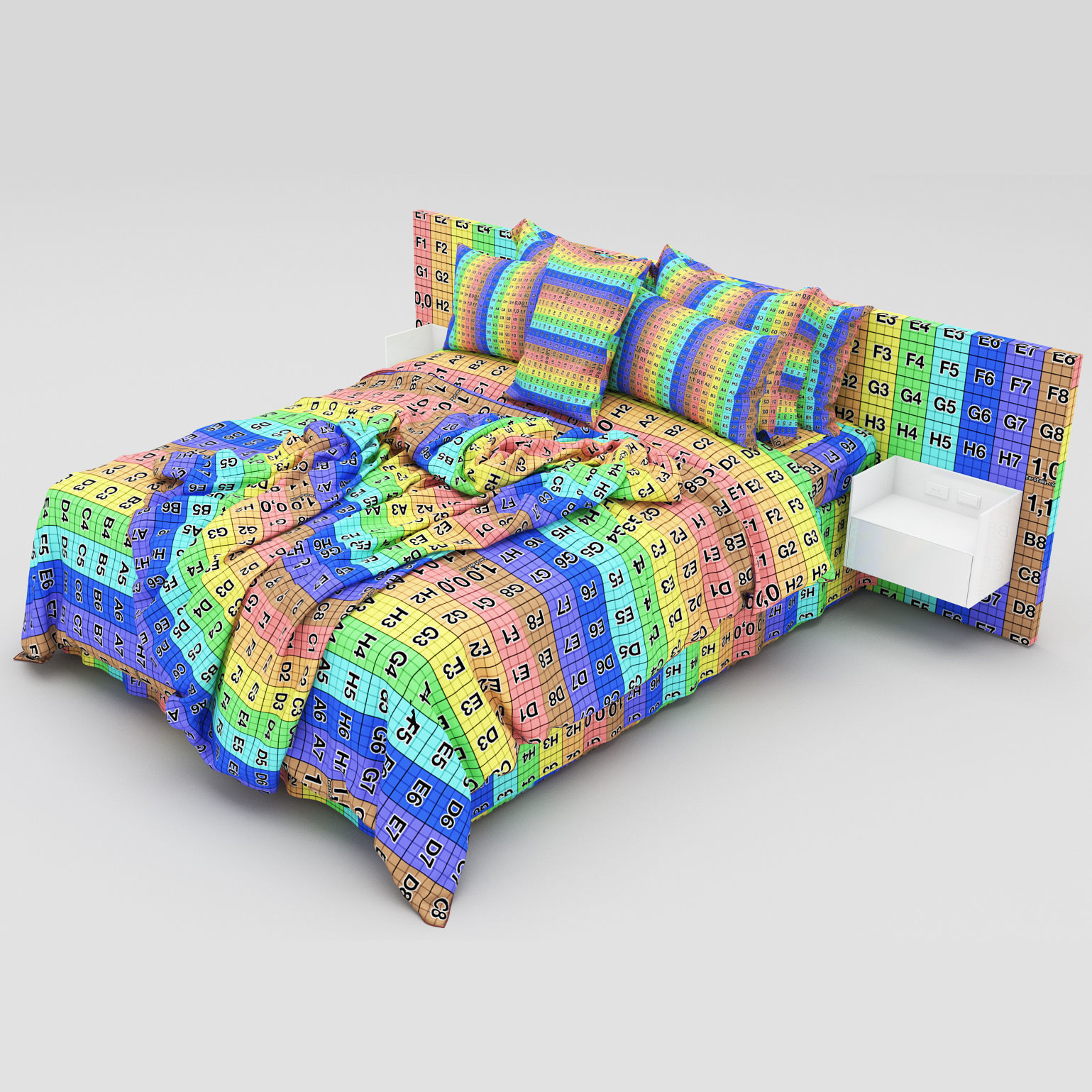 Bed collection 41 Low-poly 3D model_6