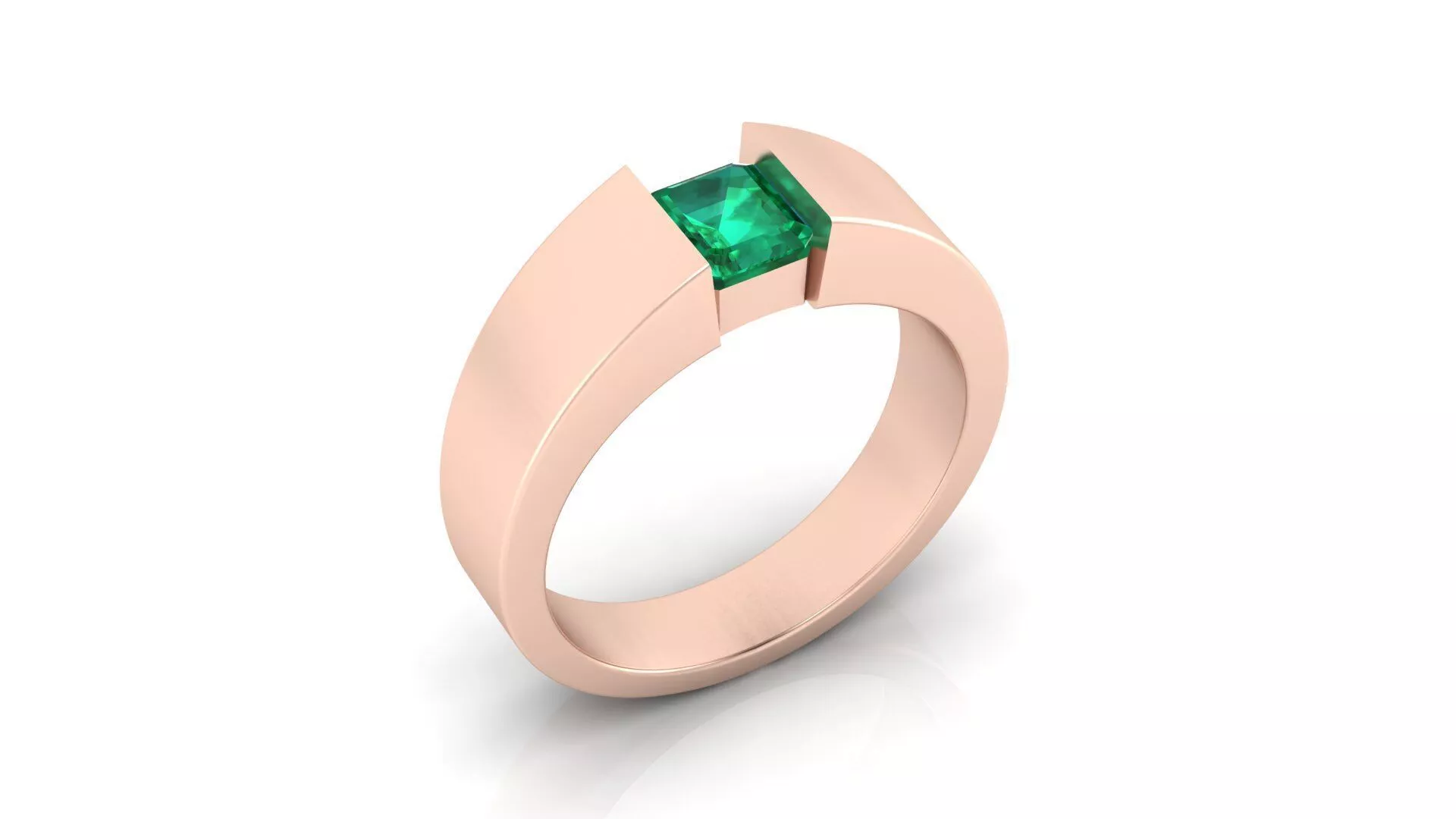 prince cut emerald men high jewelry ring 3D print model