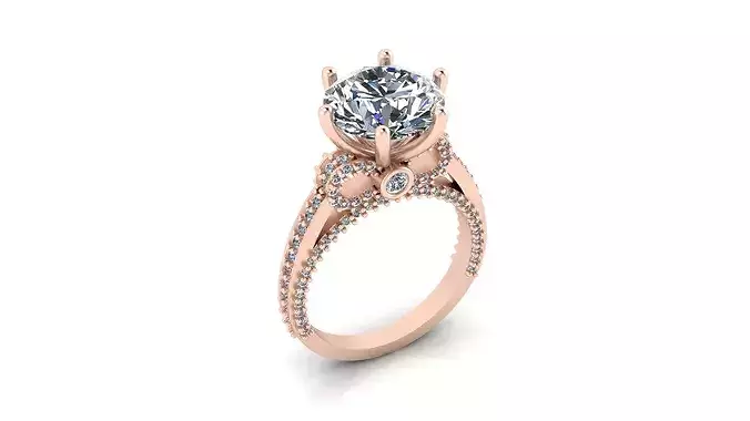 round solitaire bow tie engagement high jewelry ring 