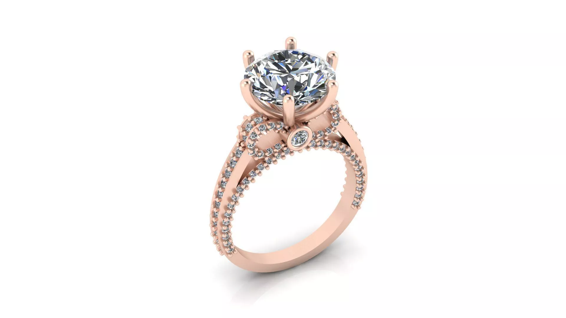 round solitaire bow tie engagement high jewelry ring 3D print model