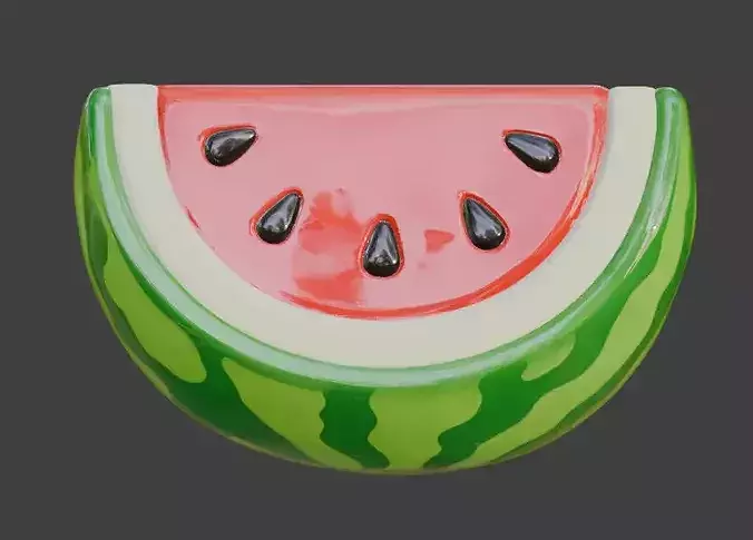 Stylized 3D Watermelon Slice Model Low-poly 3D model 3