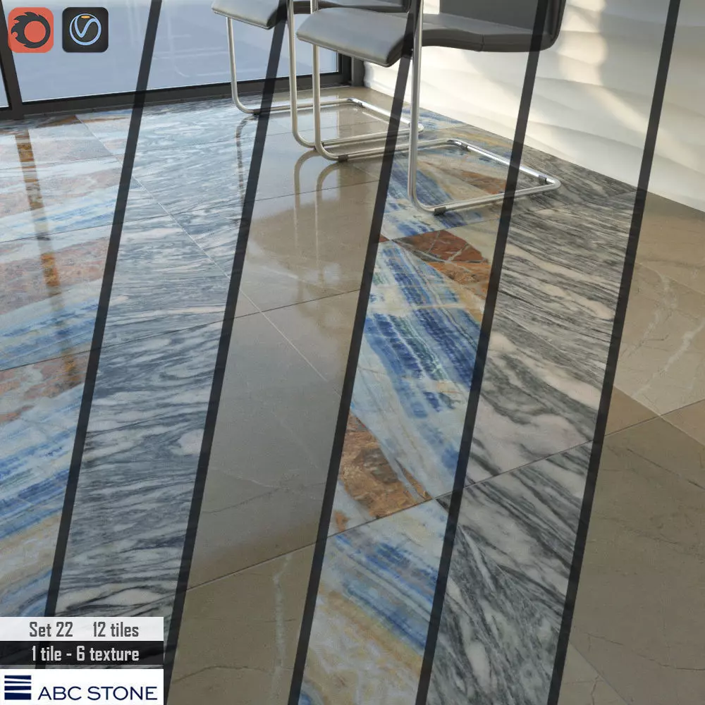 ABC Stone Set 3D model_0